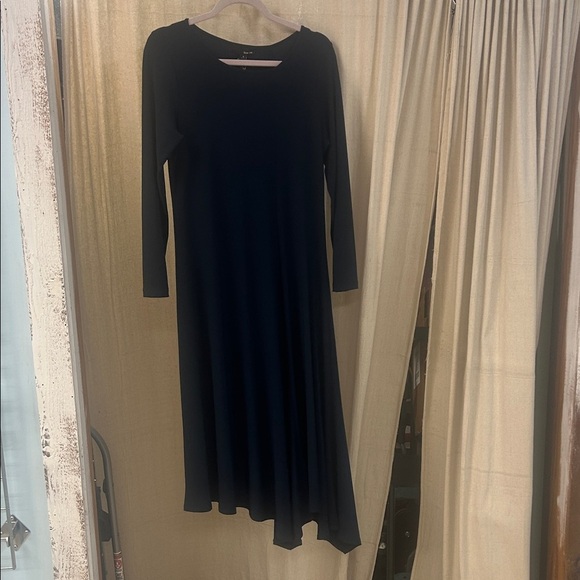 NWT Navy Long Sleeve Flowy Dress - Sun Kim - Picture 1 of 5